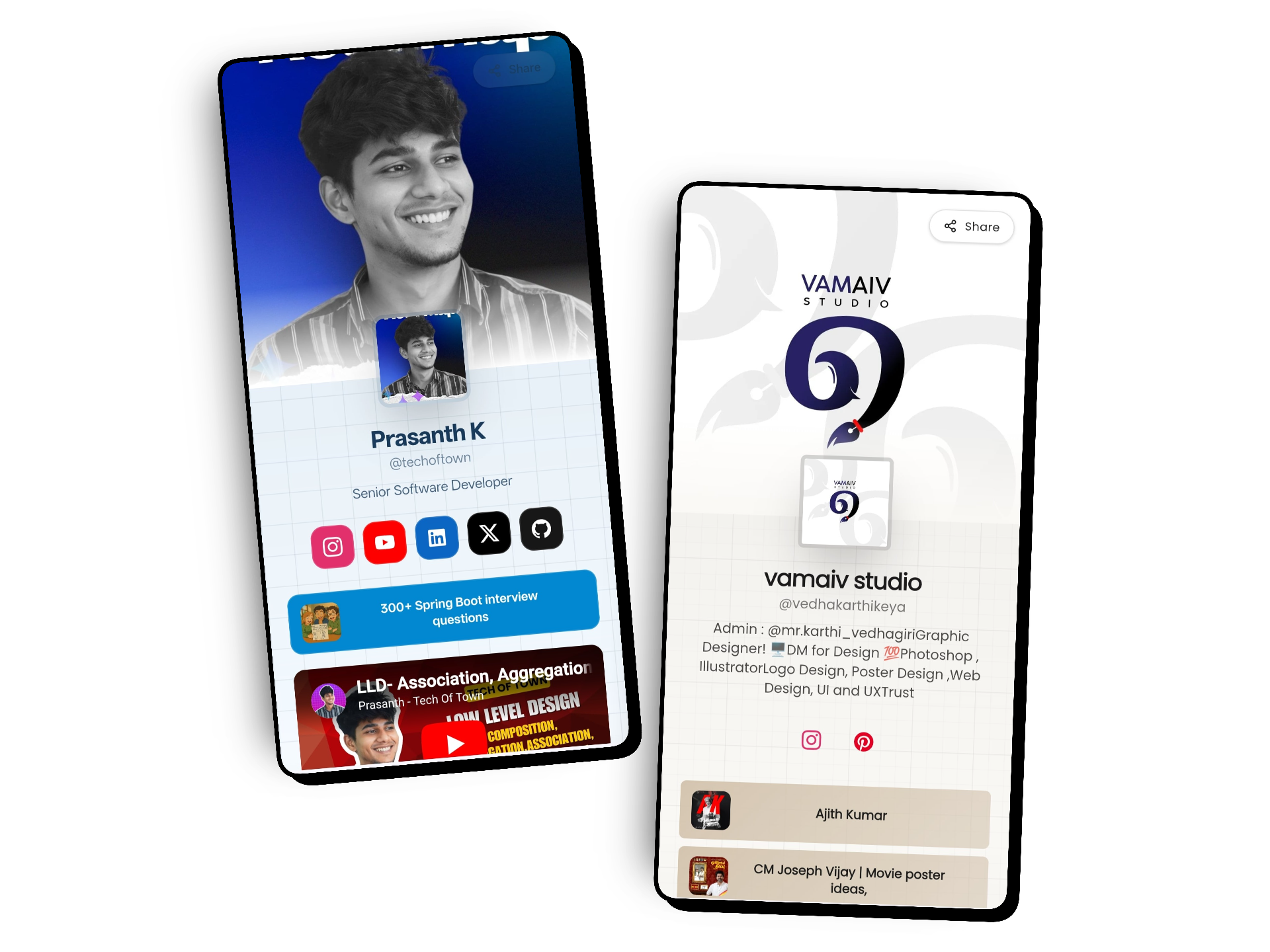 Creatozz live preview dashboard showing link-in-bio page builder with instant theme switching